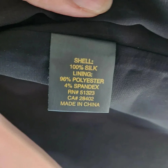 $325 Cynthia Steffe Midi Dress Women's Size 6 Black 100% Silk Wrap Abstract - Picture 7 of 10